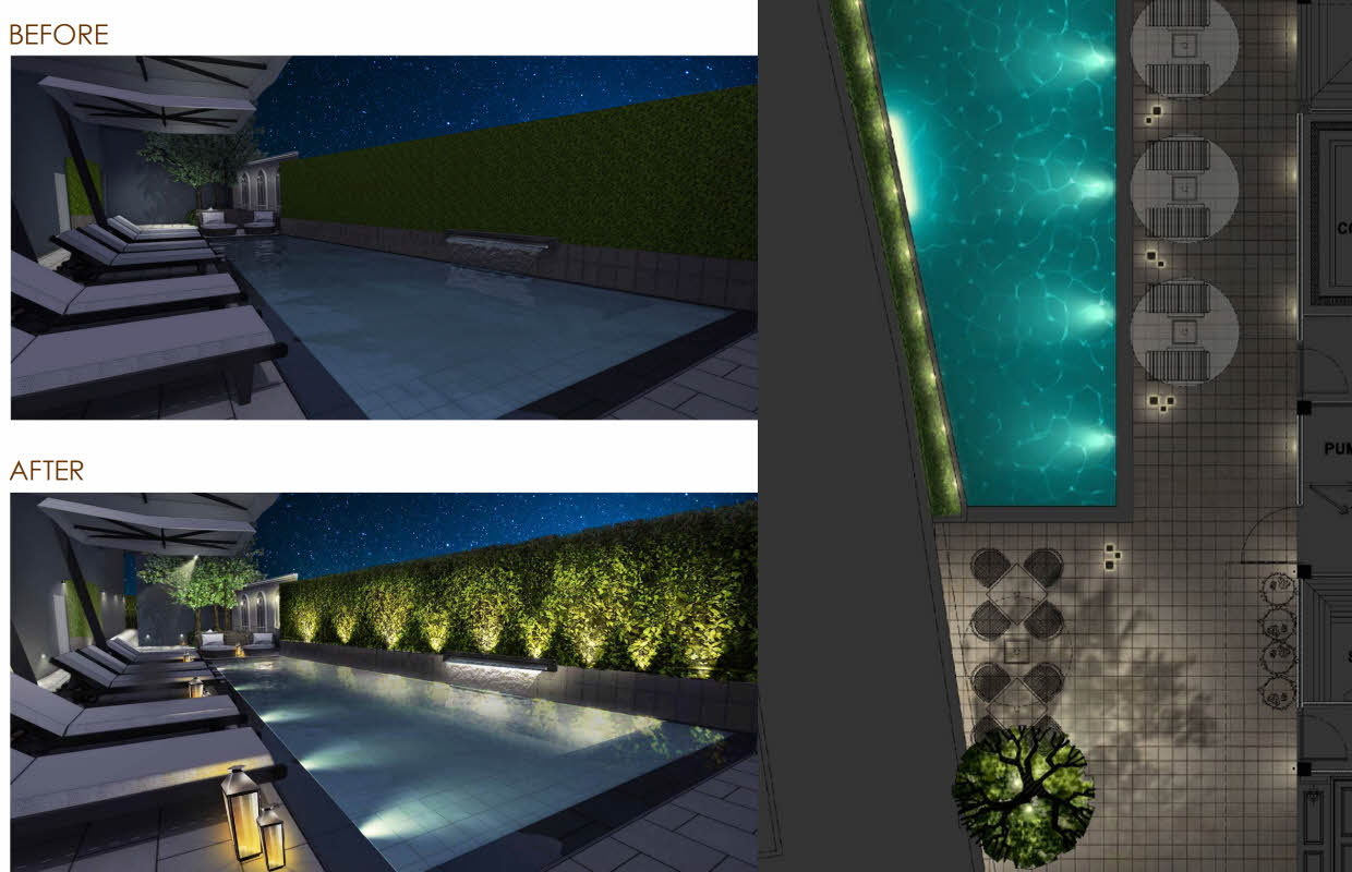 Hotel Pool Lights Design to Install Bangkok, Thailand